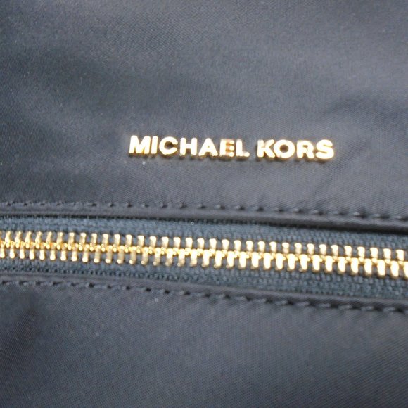 Michael Kors Polly MK MD Slim Zip Backpack Black Nylon Gold 30S9GP5B8C main image 9